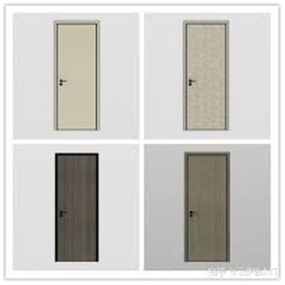 Portes d'entrée en bois plaquées en aluminium de porte de Gray Color With Lock Single utilisées pour la Chambre