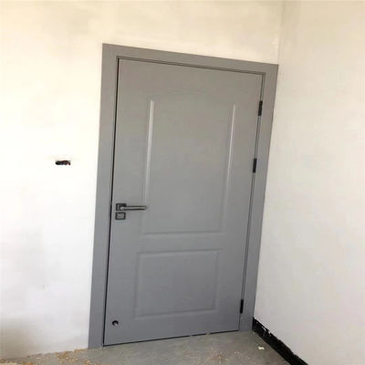 Portes d'entrée en bois plaquées en aluminium de porte de Gray Color With Lock Single utilisées pour la Chambre