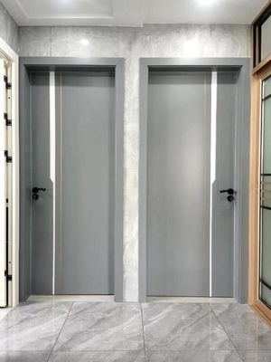 Portes d'extérieur de grain en bois de la pièce ISO9001, porte d'entrée en bois moderne de T45mm