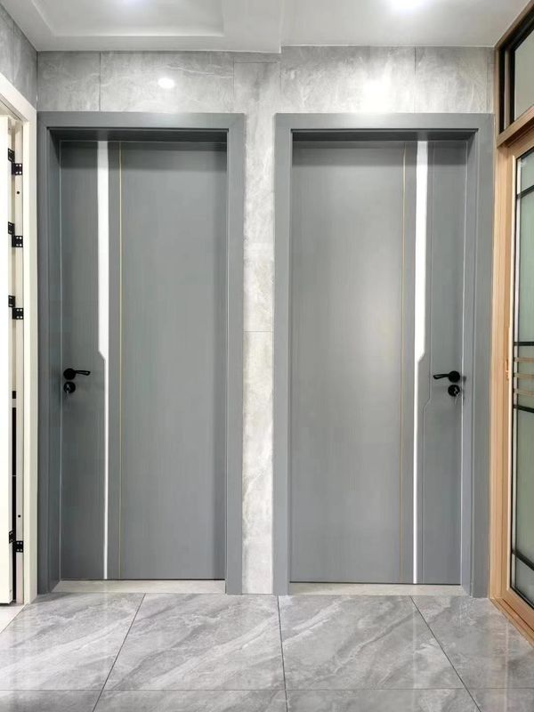 Portes d'extérieur de grain en bois de la pièce ISO9001, porte d'entrée en bois moderne de T45mm